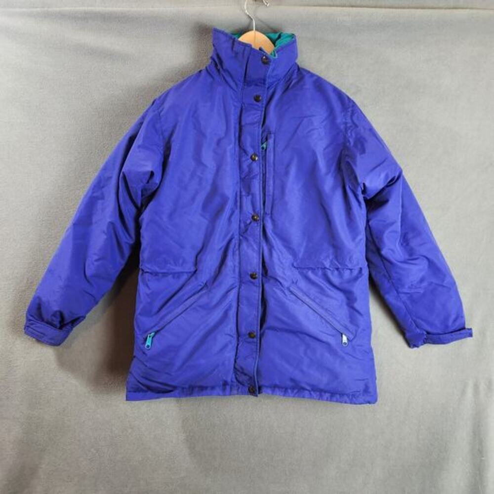 Vintage‎ LL BEAN Jacket Down Puffer Women's Medium Blue Made in USA